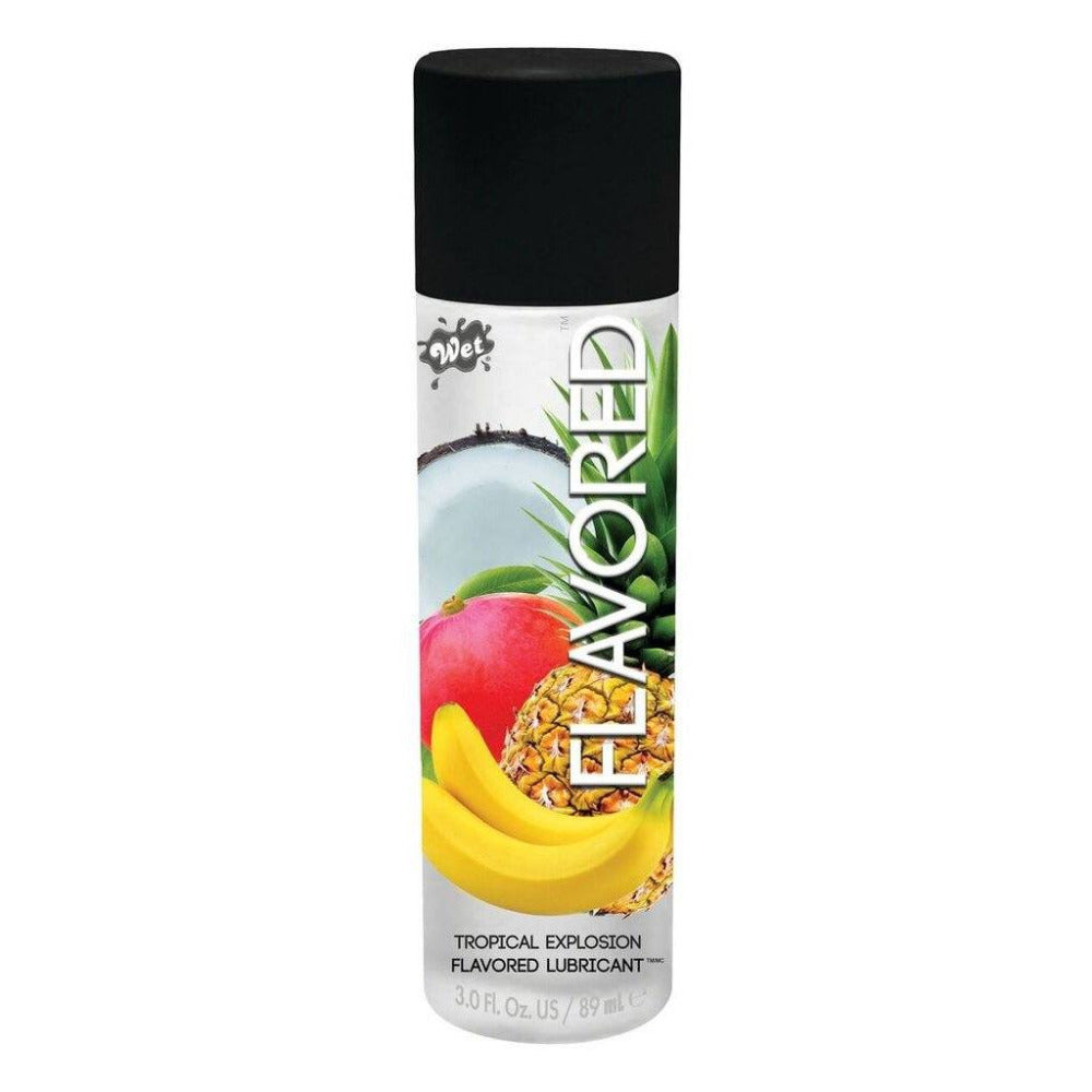 Wet Flavored Edible Water Based Lubricant Lubes and Massage Wet Lubricants Tropical Explosion 3 fl oz