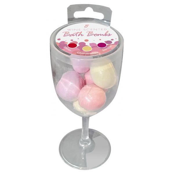 Wine Glass with Wine Scented Bath Bombs Novelties and Games Kheper Games 8 pc